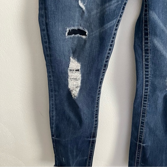 Miss Me women’s mid-rise skinny jean size 29 distressed raw hem - Picture 3 of 14